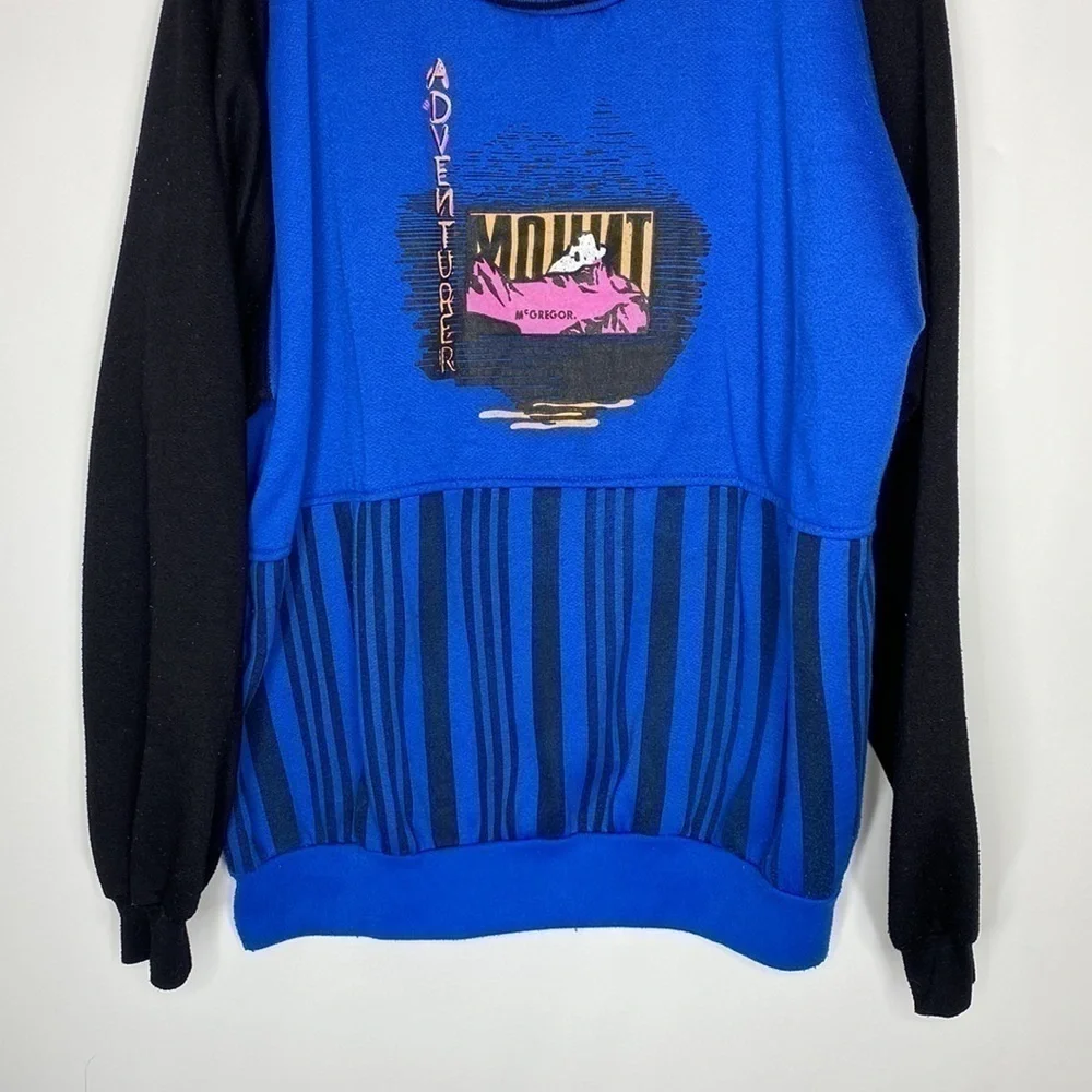 Vintage McGregor Mount McGregor Adventurer Blue Striped Sweatshirt XXL